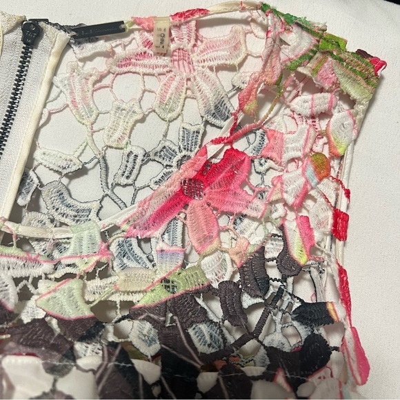 Elie Tahari Women’s Pink and Green Size 4 Sleeveless Sundress Lined Embroidered - Picture 13 of 13